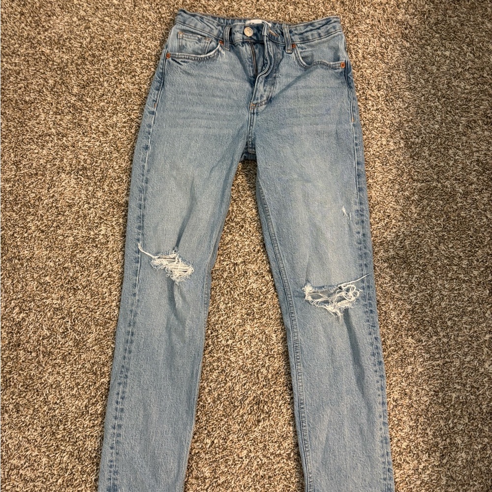 Women's Blue Distressed Jeans